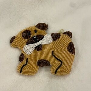 Beaded Dog Coin Purse